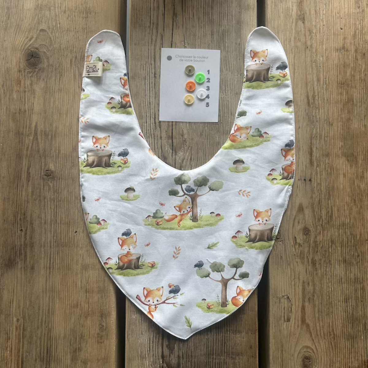 Lot Bébé – Bavoir + Sac Pochon Lapin (personnalisé ou non) – Image 2