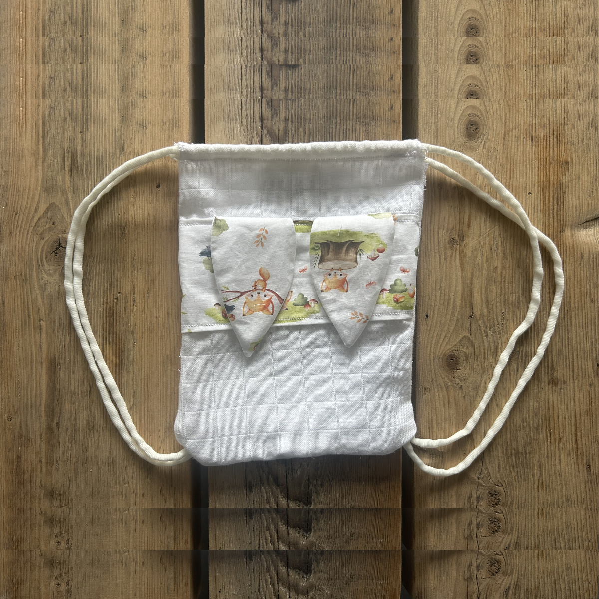 Lot Bébé – Bavoir + Sac Pochon Lapin (personnalisé ou non) – Image 3